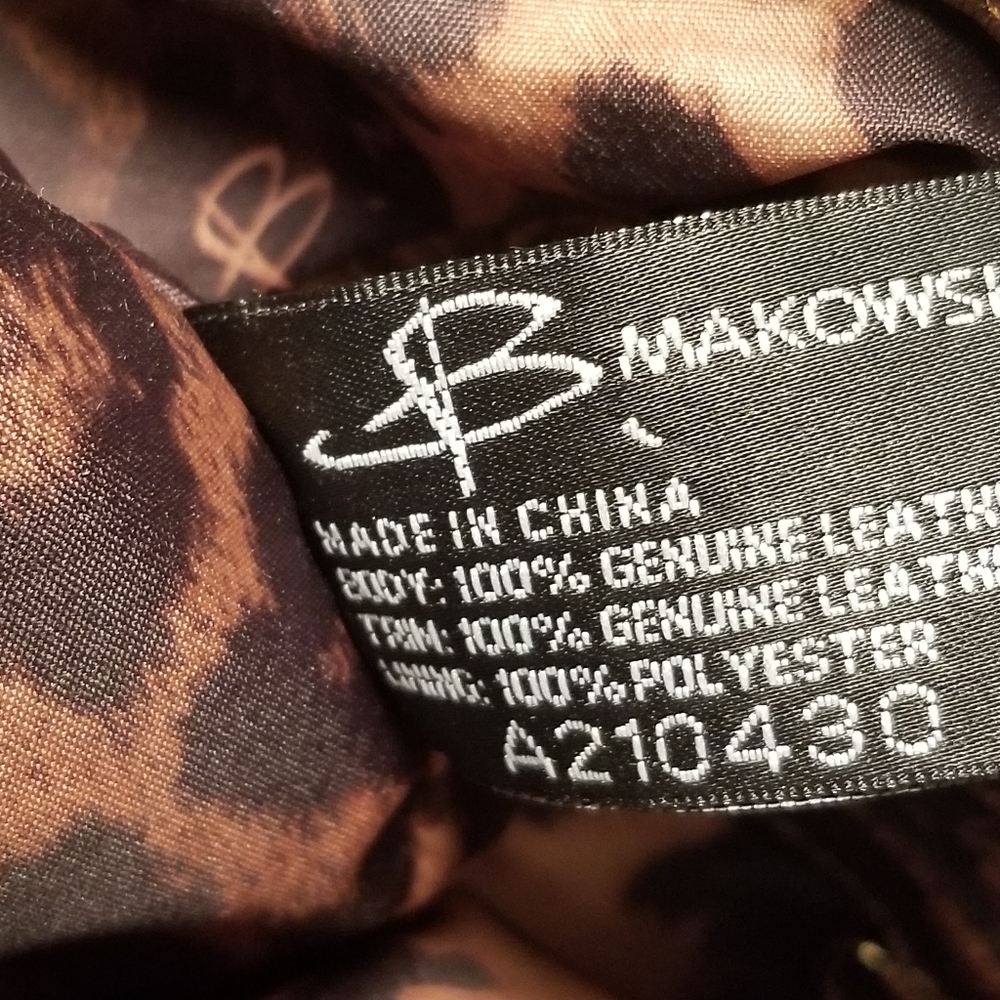 B Makowsky Snake Embossed Lthr Bag - image 6